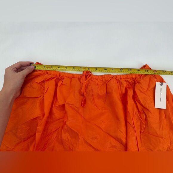 NWT Anthropologie Maeve Silky Chemisette Shorts Orange Sz Medium - Picture 10 of 11